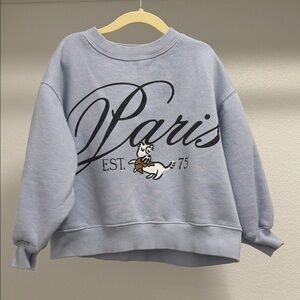 Zara Blue Paris Graphic Kids Sweatshirt